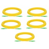 Cumpara ieftin Set 5 cabluri patch fibra optica OS2, SCA la SCA, 10 m fiecare, simplex, galben