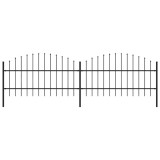 vidaXL Gard de grădină cu v&acirc;rf tip suliță din oțel, 359x100 cm, negru 277713