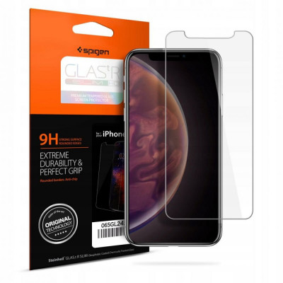 Folie pentru iPhone X XS 11 Pro Spigen Glas.tR Slim Clear foto