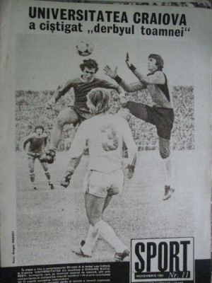 Revista Sport (1981) Universitatea Craiova a castigat derbyul toamnei cu Dinamo foto