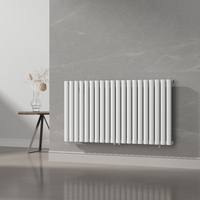 Radiator Calorifer Nore 60x120cm, Alb, Putere 857W, 20 Elementi, Otel, Design Modern foto