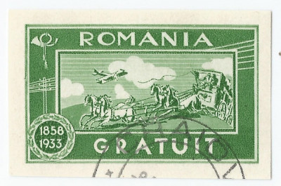 Romania, LP V.2/1933, Marci scutire porto, Romania - Gratuit, oblit. foto