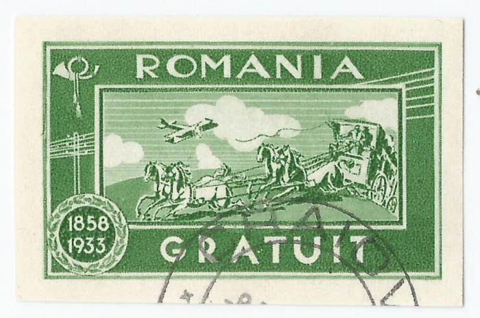 Romania, LP V.2/1933, Marci scutire porto, Romania - Gratuit, oblit.