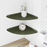 vidaXL Raft suspendat cu raft 2 pcs Verde măsliniu 30 x 30 x 2 cm 8004118