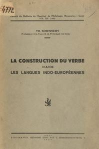 La construction du verbe dans les langues indo-europeennes - Th. Simenschy foto