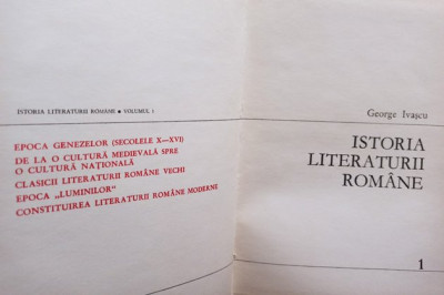 George Ivascu - Istoria literaturii romane, vol. 1 (1969) foto