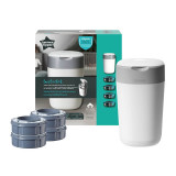 Pachet Cos pentru scutece Sangenic Tec Twist&amp;Click + 4 rezerve, Tommee Tippee