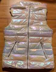 Vesta dama scurta Nike alb perlat cu gluga detasabila masura XL foto