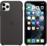 Husa Silicon Antisoc Neagra Apple iPhone 11 Pro Max, Protectie Camera/Ecran, Microfibra Interior