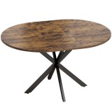 HOMCOM Masă de Sufragerie Extensibilă pentru 4-6 Persoane, 100-135cm, Maro Rustic | Aosom Romania