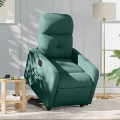 vidaXL Fotoliu electric rabatabil cu ridicare, verde închis, textil