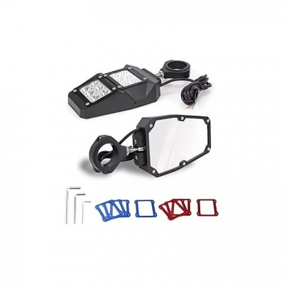 Set oglinzi universale compatibile UTV sau Maverick X3 cu proiectoare foto