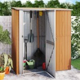 Cumpara ieftin Șopron de grădină 180,5x97x209,5 cm oțel galvanizat aspect lemn