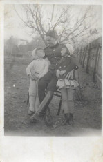 B332 Ofiter roman anii 1920 cu copii foto