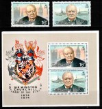 Falkland 1974, Mi #230-231 + Bl 1**, Centenar Winston Churchill, MNH! Cota 16 &euro;!, Oameni, Nestampilat