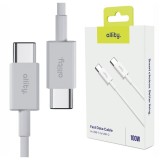 Cablu de date si incarcare Allity AUC-03 USB-C to USB-C 1m 100W Alb