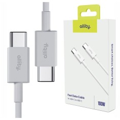 Cablu de date si incarcare Allity AUC-03 USB-C to USB-C 1m 100W Alb