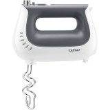 Mixer de mana Zelmer ZHM2650, 1400 W, 5 viteze, 2 accesorii mixare, 2 accesorii amestecare, alb/gri