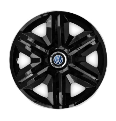 Set 4 capace roti hubcaps fast black R16 pentru gama auto VW foto