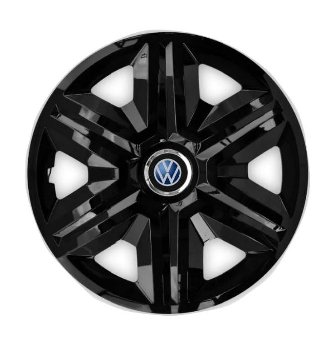 Set 4 capace roti hubcaps fast black R16 pentru gama auto VW