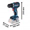 Bosch GSR 18V-90C Masina de gaurit si insurubat 18V, 64Nm + 2xacumulatori GBA 5Ah + incarcator GAL 18V-40 + L-Boxx - 4059952617251