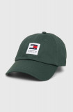 Cumpara ieftin Tommy Jeans șapcă de baseball din bumbac culoarea verde, cu imprimeu AM0AM12016