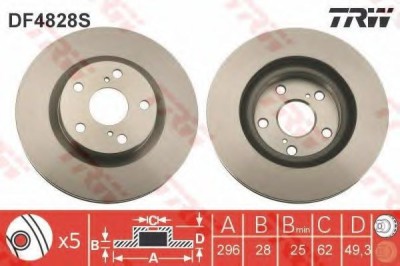 Disc frana TOYOTA RAV 4 III (ACA3, ACE, ALA3, GSA3, ZSA3) (2005 - 2016) TRW DF4828S foto