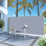 Copertina Laterala Retractabila vidaXL, Gri, 140 x 300 cm, Protectie UV, Vant, Apa, Paravan Intimitate, Gradina, Terasa