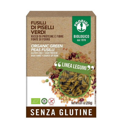 Fusilli Bio din Mazare Verde fara Gluten Probios 250gr foto