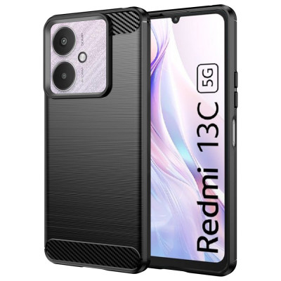 Husa pentru Xiaomi Redmi 13C 4G / 13C 5G / Poco M6 / C65, Techsuit Carbon Silicone, Black foto