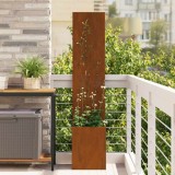 Cumpara ieftin Ghiveci de Grădină cu Panou Decorativ Ruginit 32 x 140 cm