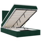 Cumpara ieftin Cadru de pat otoman cu saltele, catifea verde inchis 120x190cm