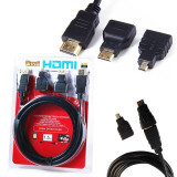 Kit cablu HDMI 1.5 metri cu adaptor mini HDMI micro HDMI