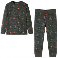Pijamale pentru copii cu maneci lungi ninja kaki 140 GartenMobel Dekor