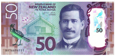 Noua Zeelanda 50 Dolari 2016 P-194a.1 UNC foto