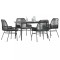 Gossi set de sufragerie de gradina 5 piese neagra sticla poly rattan