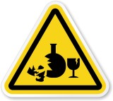 Eticheta pentru pericol de sticla