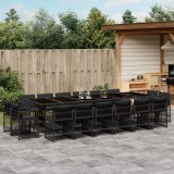 Cumpara ieftin Gossi set mobilier de gradina cu perne, 17 piese, negru, poliratan