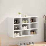 vidaXL Pantofar cu 9 Rafturi, Alb, Lemn Compozit, 77.5x30x51 cm, Dulap Organizare Incaltaminte pentru Hol