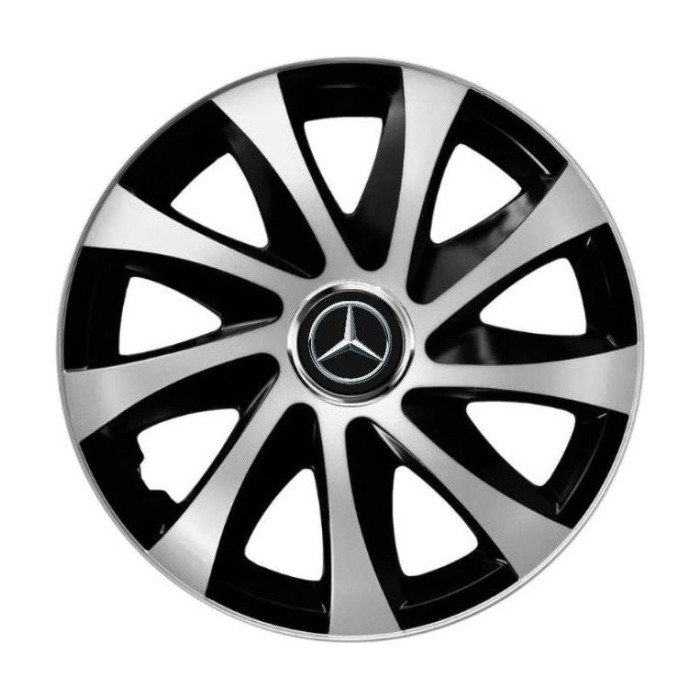 Set 4 capace roti Drift exrta silver&amp;black R14 Compatibil Cu Mercedes-Benz