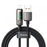 Cablu Date si Incarcare USB-A - Lightning McDodo CA-3620 Display Auto Power Off, 18W, 1.2m, Negru