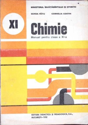 CHIMIE. MANUAL PENTRU CLASA A XI-A-SANDA FATU, CORNELIA COSTIN-275177 foto