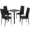 Set masa si scaune de bucatarie, negru, 5 piese