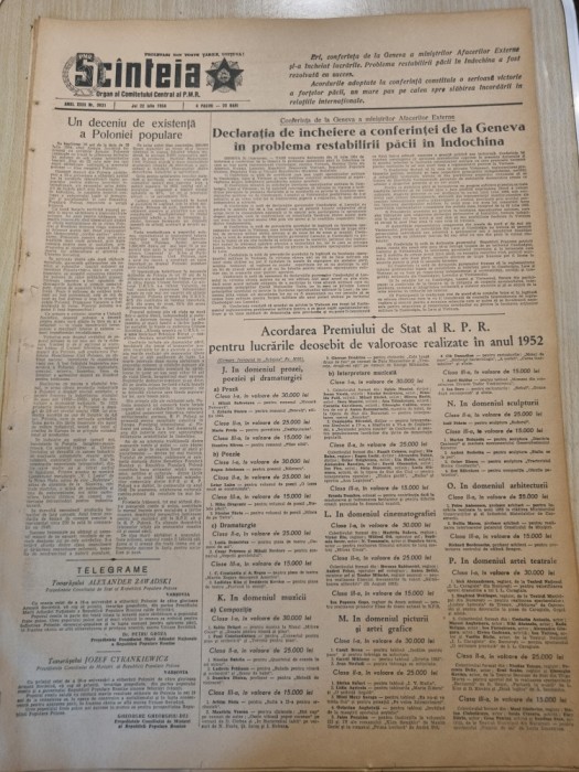 scanteia 22 iulie 1954-art. articol polonia,varsovia
