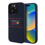 Husa iPhone 16 Pro Max Red Bull Racing Silicone Horizontal Centered Logo MagSafe, albastru inchis, RBHMP16X24SIHSRV