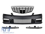 Bumper frontal A Design tip S63, S65 cu grila Brabus crom/negru, potrivit pentru Mercedes S-Class W221 2006-2013 cu lumini de zi Performance AutoTunin