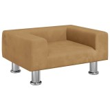 Cumpara ieftin Canapea pentru copii, maro, 50x40x26,5 cm, catifea