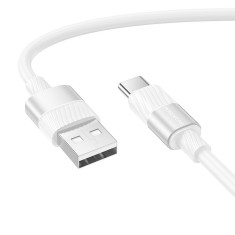 CABLU alimentare si date Borofone &quot;BX106&quot;, Fast Charging Data Cable pt. smartphone, USB la USB Type-C 3A, 1m, alb &quot;6941991113499&quot; (timbru verde 0.18 l