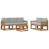 vidaXL Set de canapele de exterior 6 pcs Natural și gri deschis 3384997