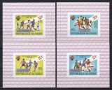 Niger 1982 - C&acirc;știgătorii Cupei Mondiale la Fotbal, 4 Colite DE LUX NDT, SUPRATIPAR Argintiu, F. RARE, MNH
